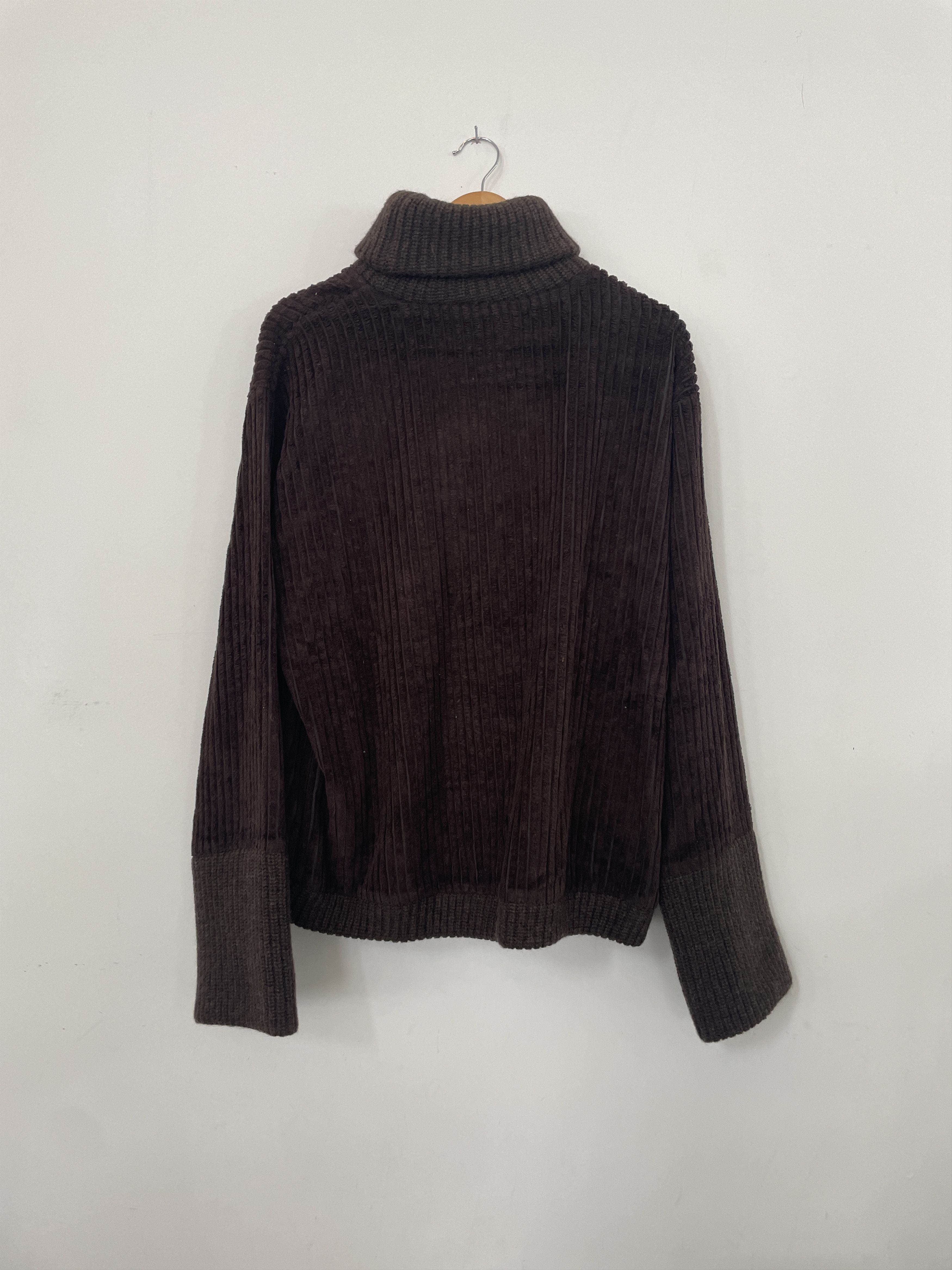 image of Raf Simons Aw00 “Confusion” Corduroy Sweater in Brown, Men's (Size Medium)