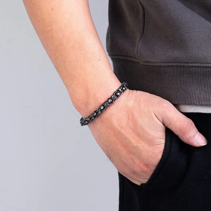 Jewelry Vintage Biker Link Chain Bracelet Size ONE SIZE - 1 Thumbnail