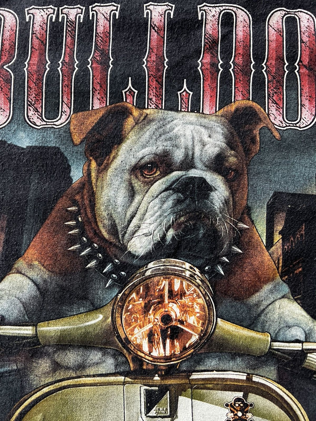 Band Tees Vintage 90s Bulldog Bike Riders Wild Dog Faded Black Tee Size US L / EU 52-54 / 3 - 12 Thumbnail