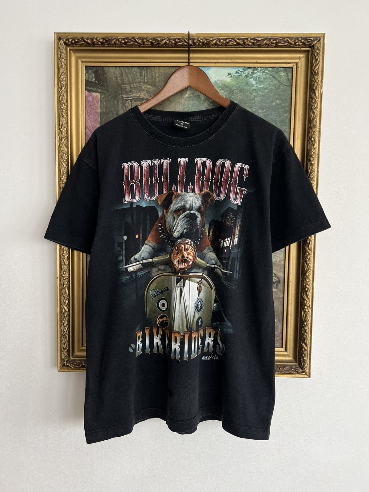 Band Tees Vintage 90s Bulldog Bike Riders Wild Dog Faded Black Tee Size US L / EU 52-54 / 3 - 1 Thumbnail
