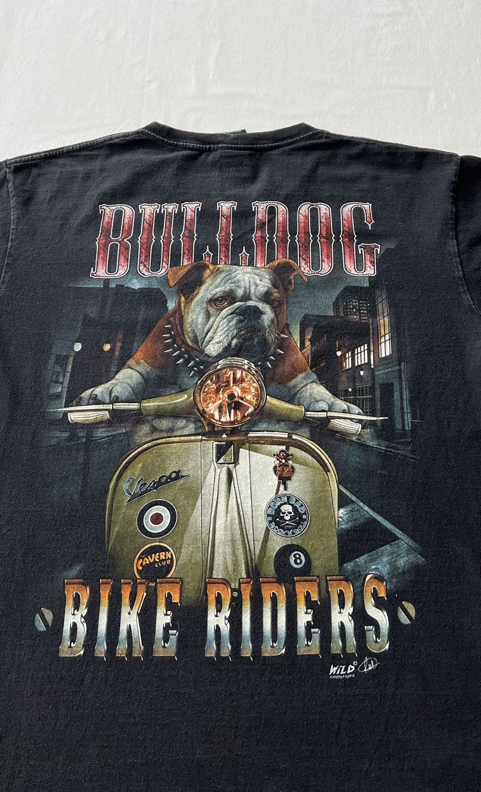 Band Tees Vintage 90s Bulldog Bike Riders Wild Dog Faded Black Tee Size US L / EU 52-54 / 3 - 11 Thumbnail