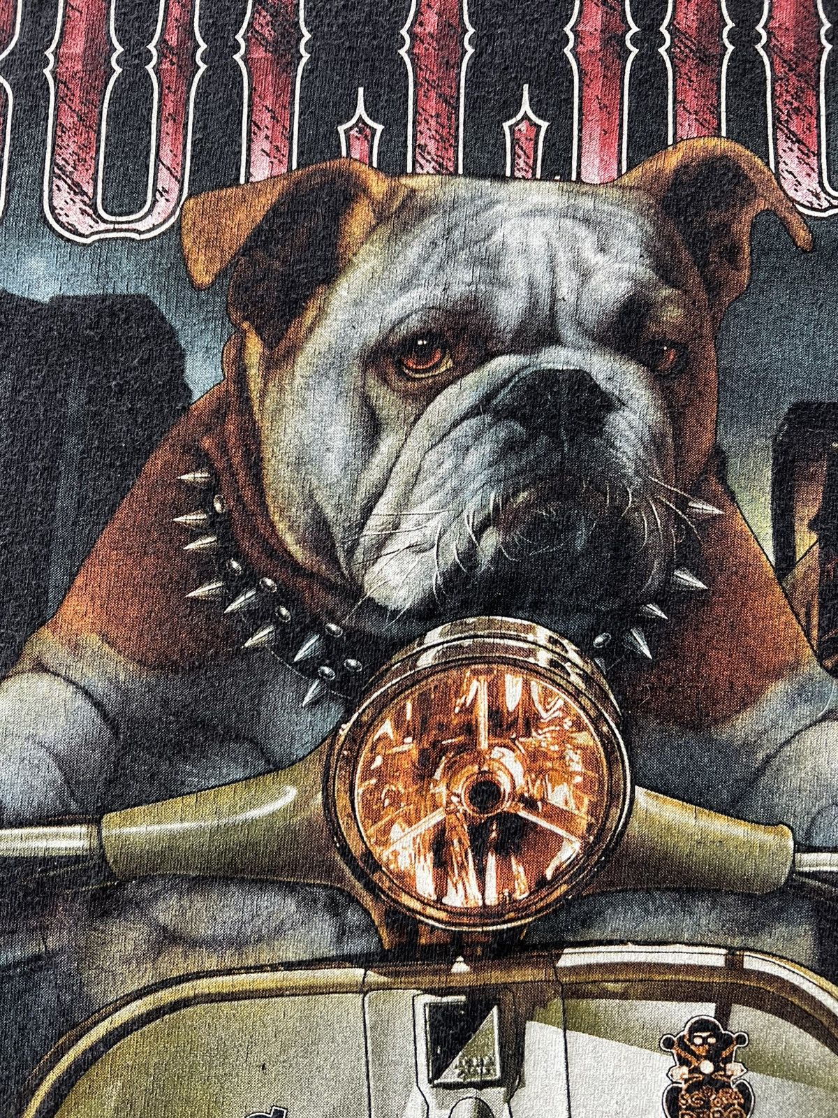 Band Tees Vintage 90s Bulldog Bike Riders Wild Dog Faded Black Tee Size US L / EU 52-54 / 3 - 5 Thumbnail