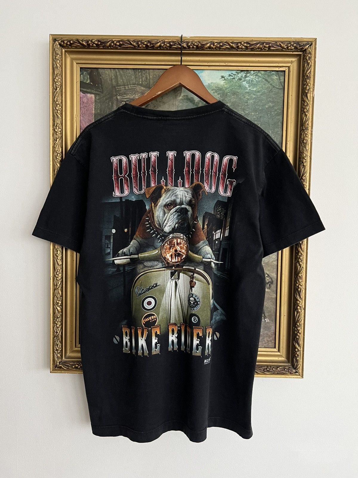 Band Tees Vintage 90s Bulldog Bike Riders Wild Dog Faded Black Tee Size US L / EU 52-54 / 3 - 2 Thumbnail