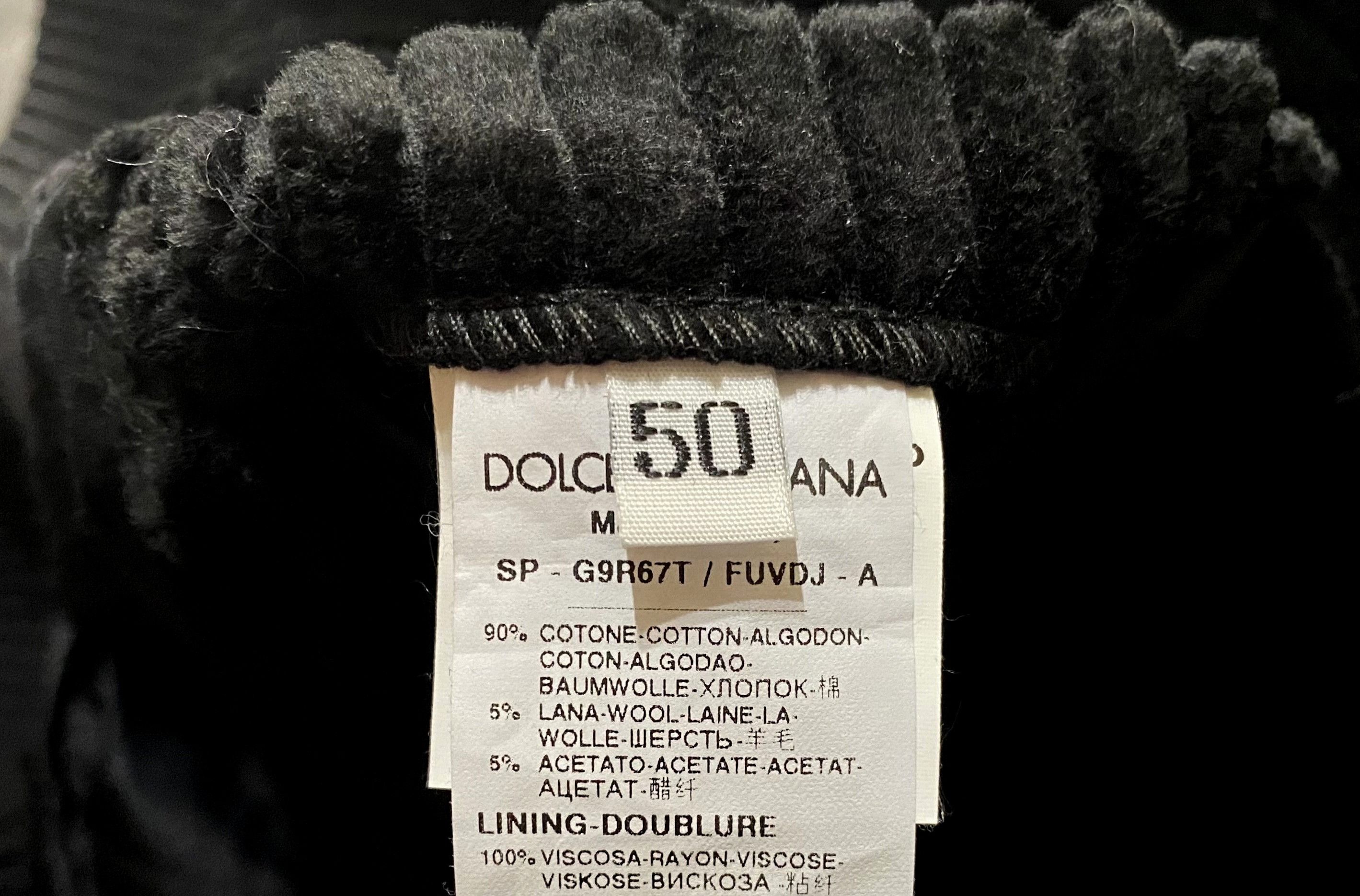Dolce & Gabbana Dolce Gabbana D&G Black Velvet Bomber Light Jacket Size US M / EU 48-50 / 2 - 13 Thumbnail