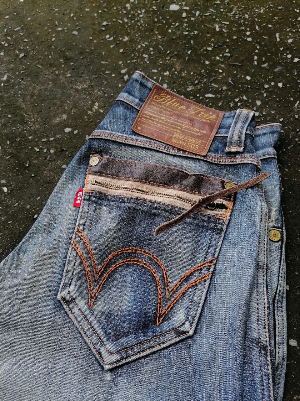 Edwin × Japanese Brand Edwin 503 Blue Trip Made In Japan Denim Jeans Size US 31 - 6 Thumbnail