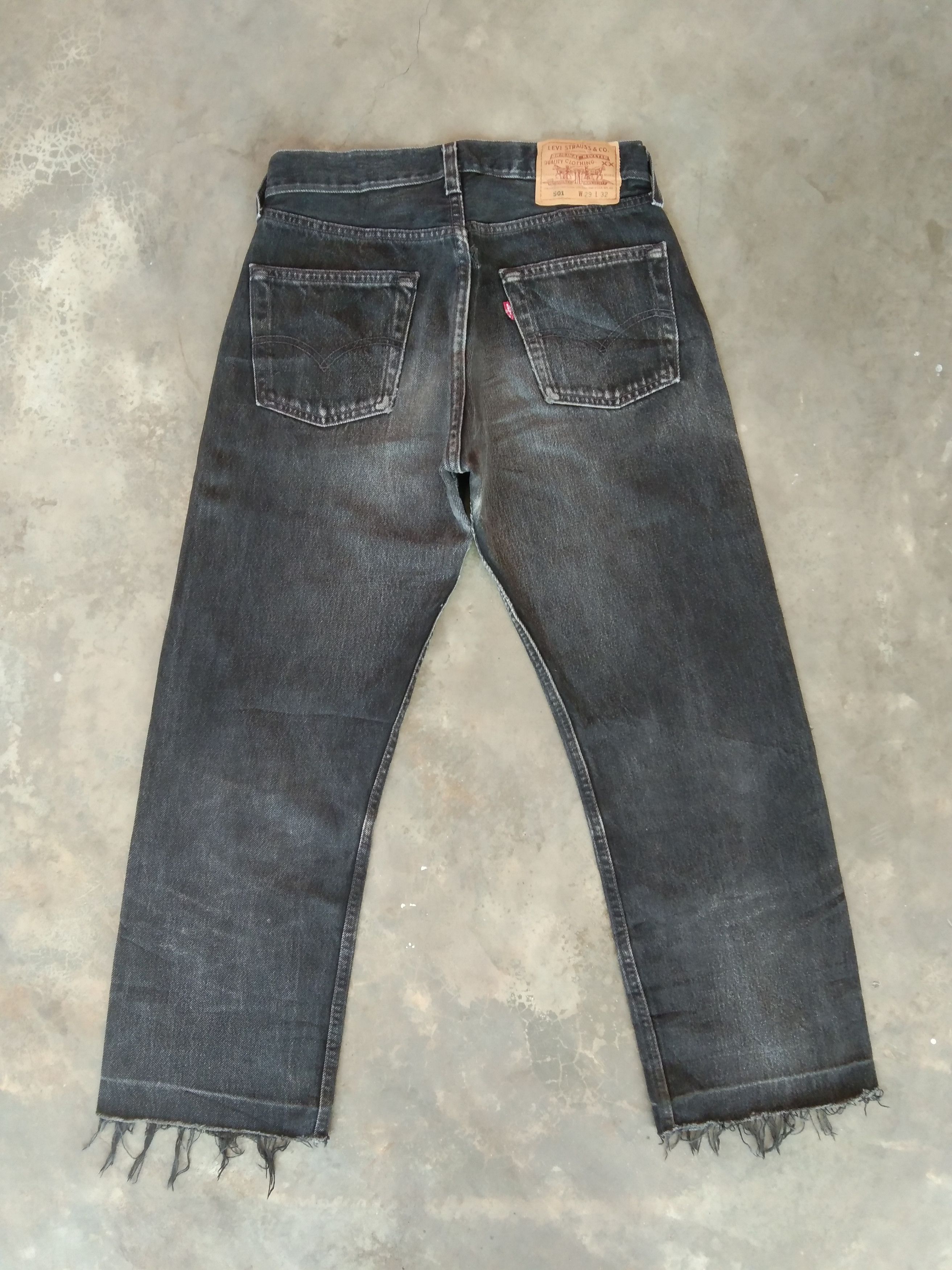 Levi's 90s Vintage Levi's 501 Made In USA Cropped Distressed Jeans Size US 29 - 2 Thumbnail