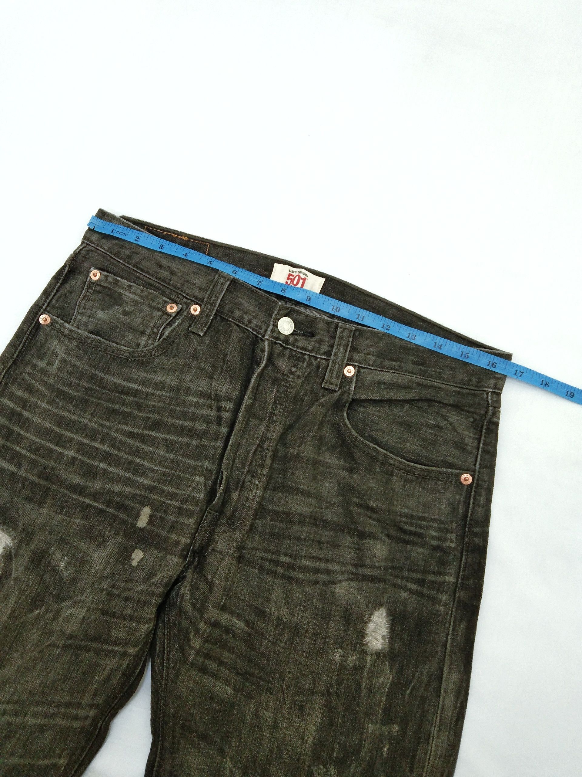 Levi's Vintage Levi's 501 Black Straight Leg Distressed Jeans 33x31 Size US 33 - 6 Thumbnail