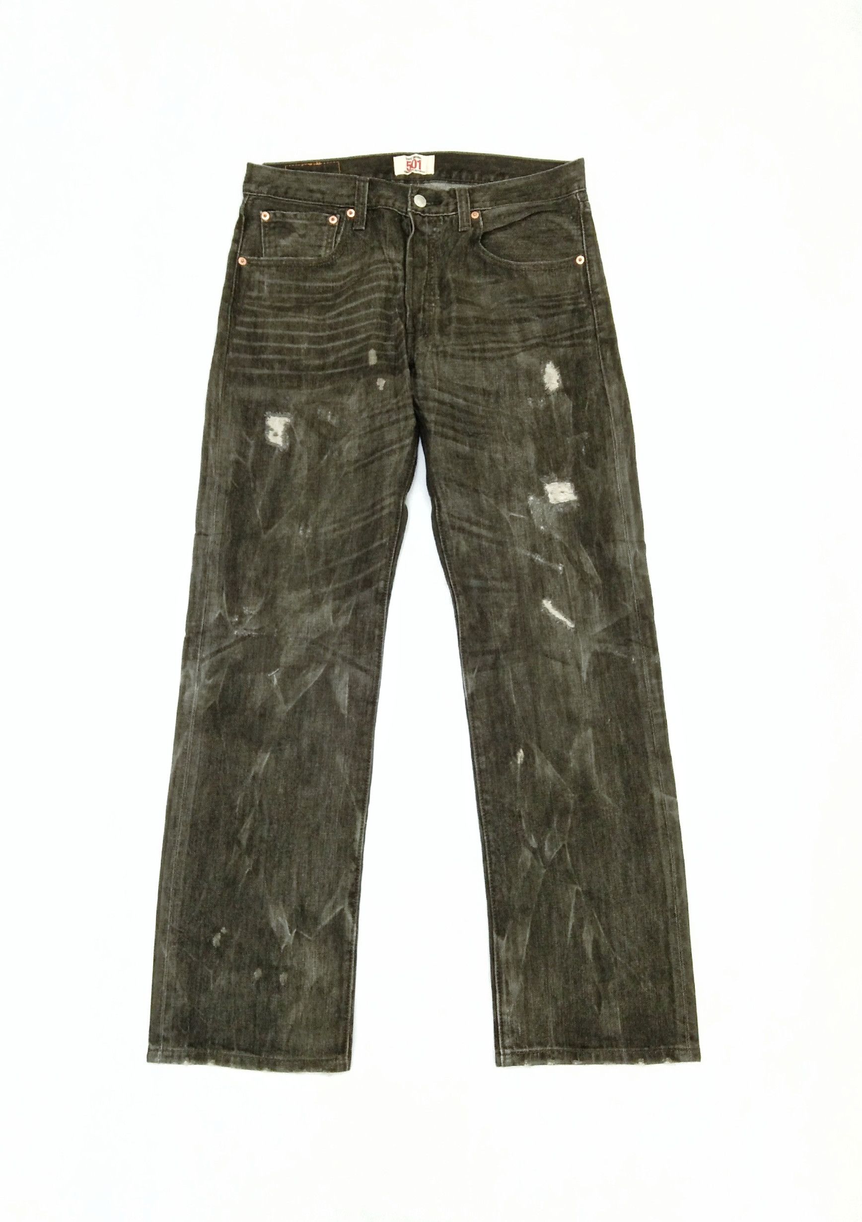 Levi's Vintage Levi's 501 Black Straight Leg Distressed Jeans 33x31 Size US 33 - 1 Thumbnail