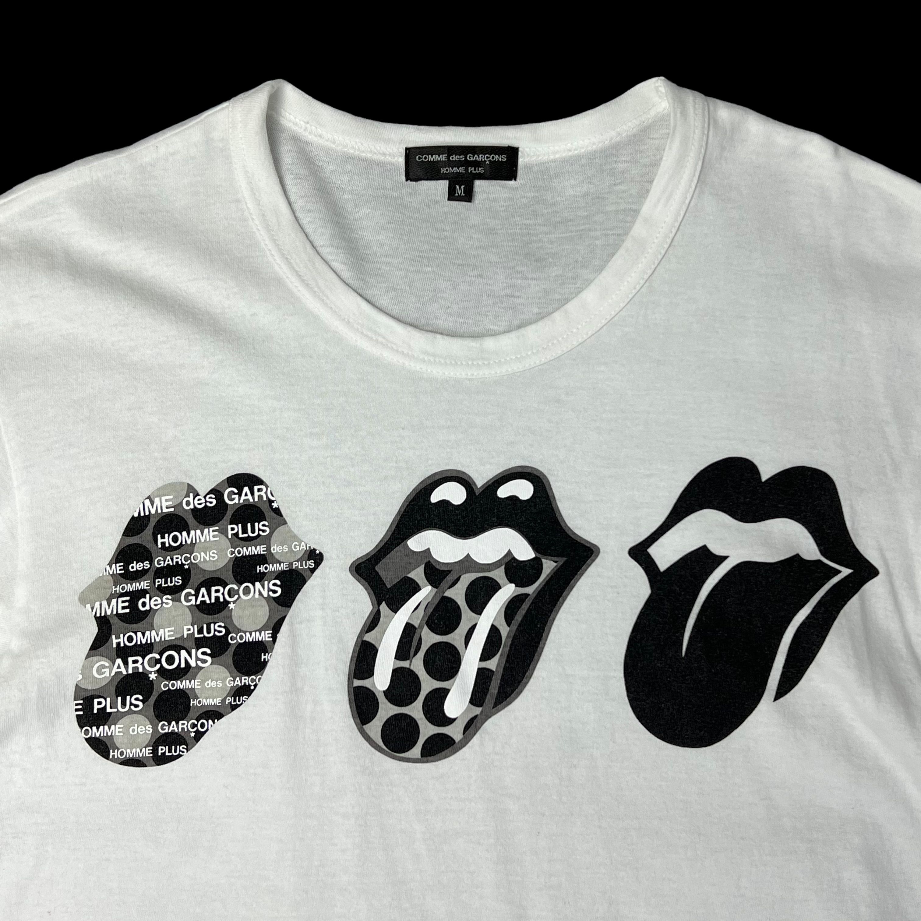 Comme des Garcons × Comme des Garcons Homme Plus × Comme des Garcons PLAY S/S 06 Three Tongue Rolling Stones Tee Size US M / EU 48-50 / 2 - 3 Thumbnail