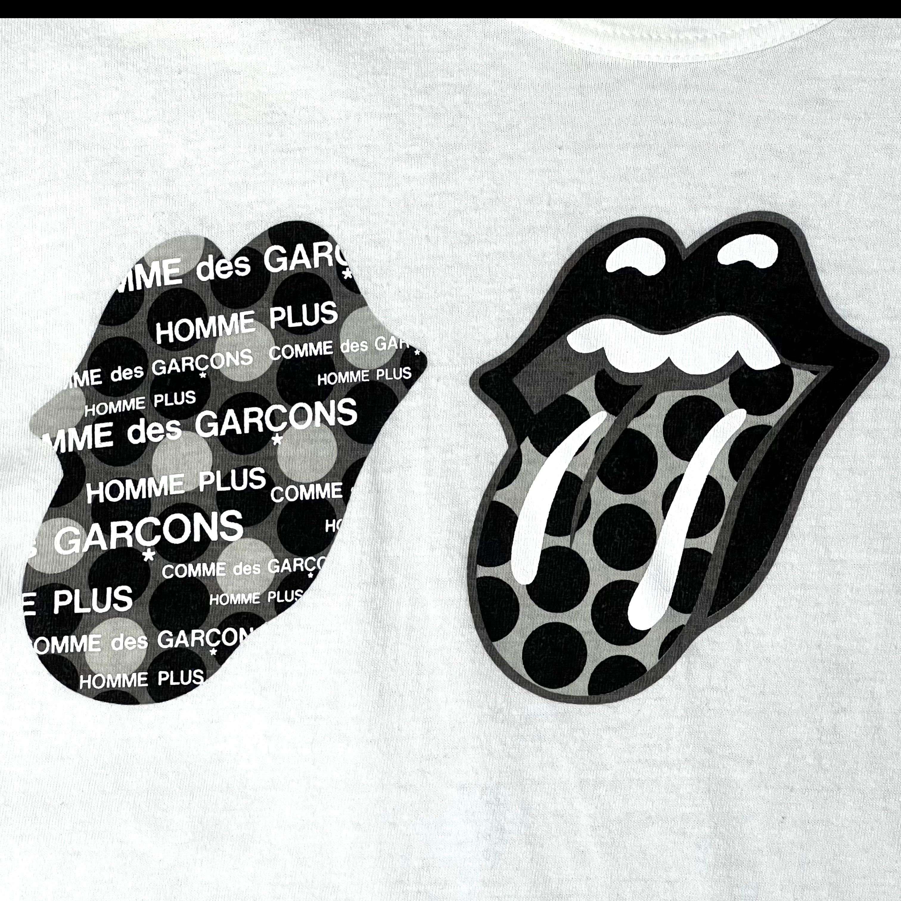 Comme des Garcons × Comme des Garcons Homme Plus × Comme des Garcons PLAY S/S 06 Three Tongue Rolling Stones Tee Size US M / EU 48-50 / 2 - 4 Thumbnail