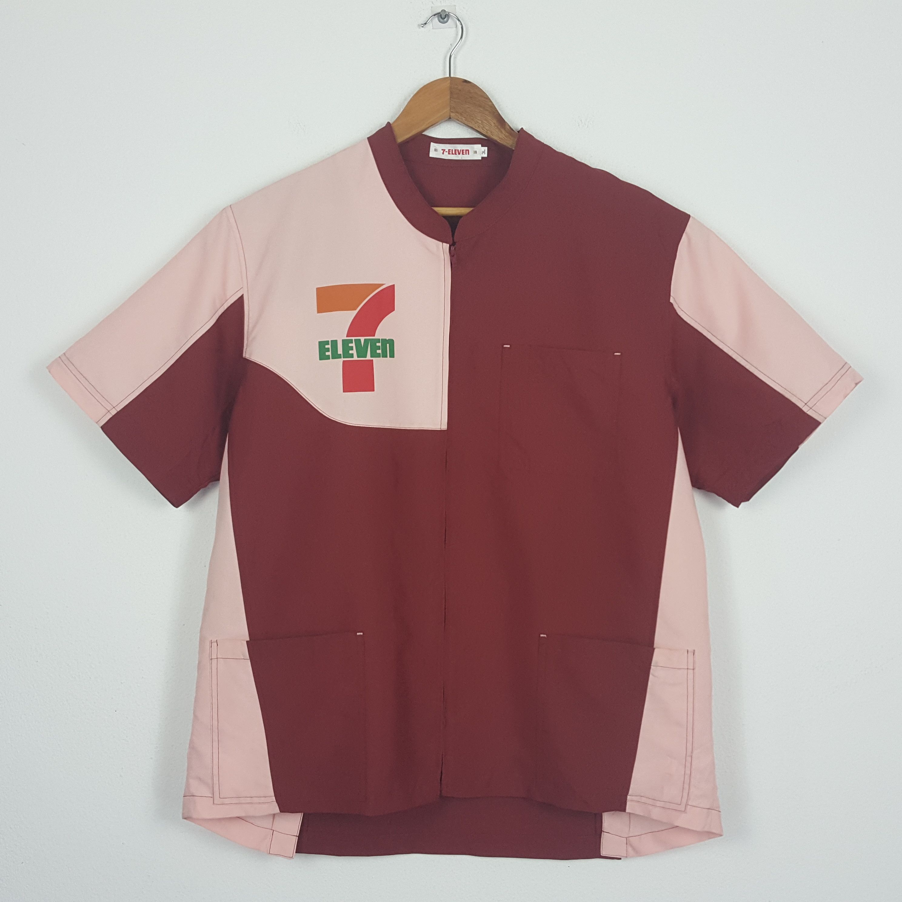 Japanese Brand × Vintage Vintage 7 ELEVEN Colour Uniform Worshirt Jacket Size US XL / EU 56 / 4 - 1 Thumbnail
