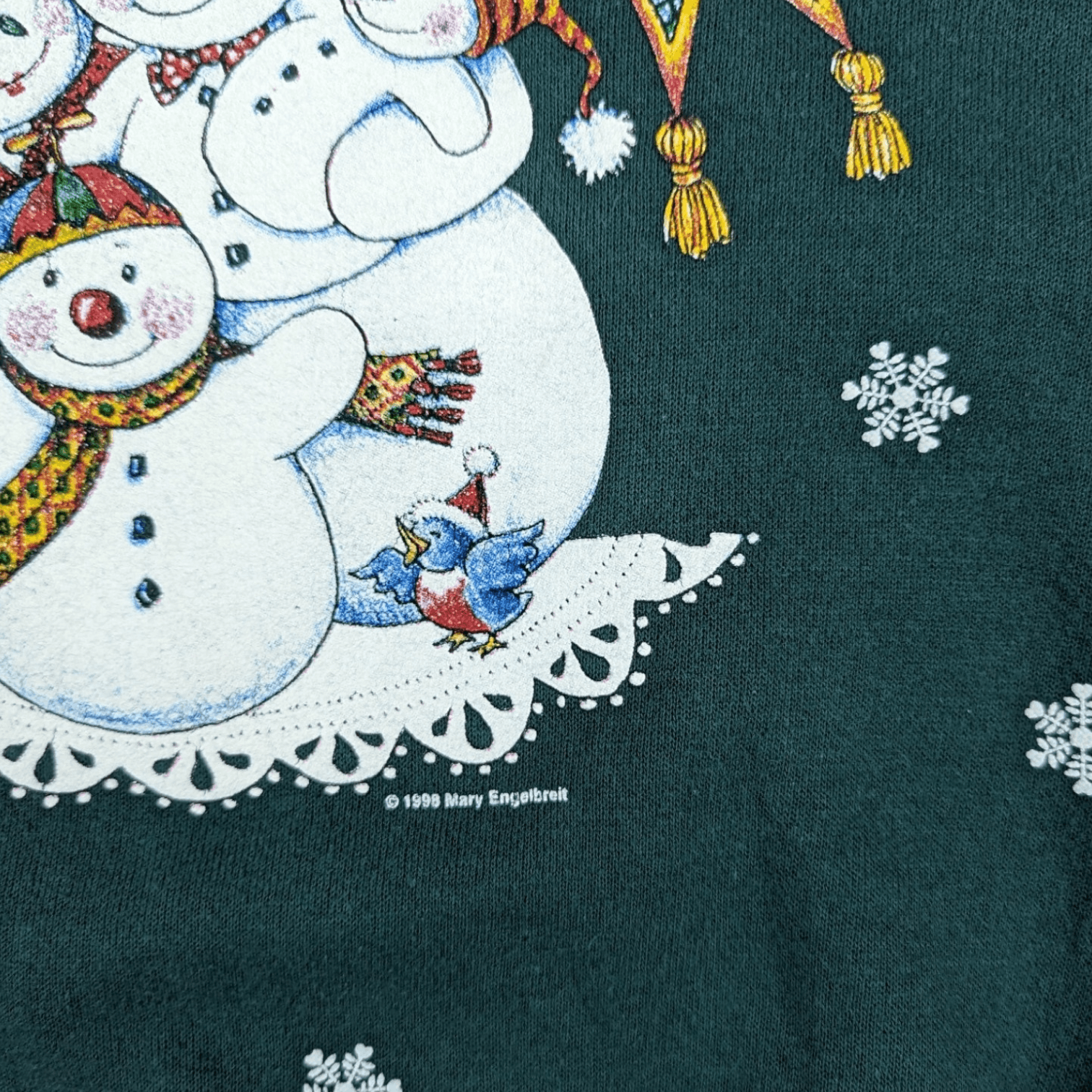 Vintage Vintage 1998 MARRY ENGELBREIT Snowman Christmas Sweatshirt Size US L / EU 52-54 / 3 - 6 Thumbnail