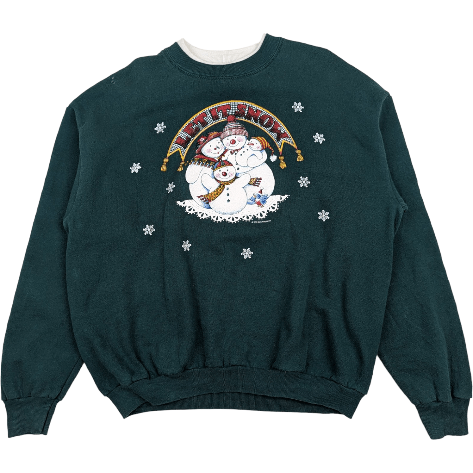 Vintage Vintage 1998 MARRY ENGELBREIT Snowman Christmas Sweatshirt Size US L / EU 52-54 / 3 - 2 Thumbnail