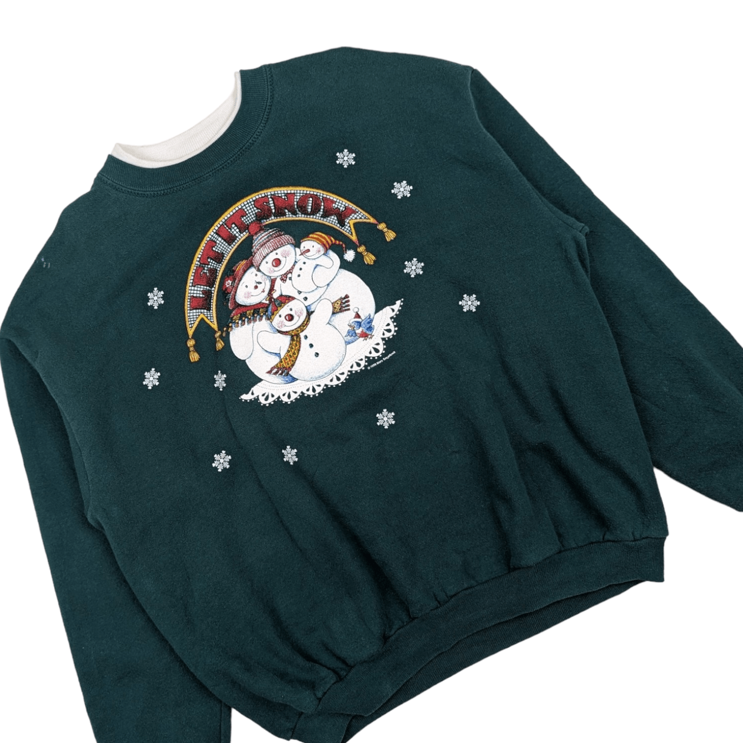 Vintage Vintage 1998 MARRY ENGELBREIT Snowman Christmas Sweatshirt Size US L / EU 52-54 / 3 - 3 Thumbnail