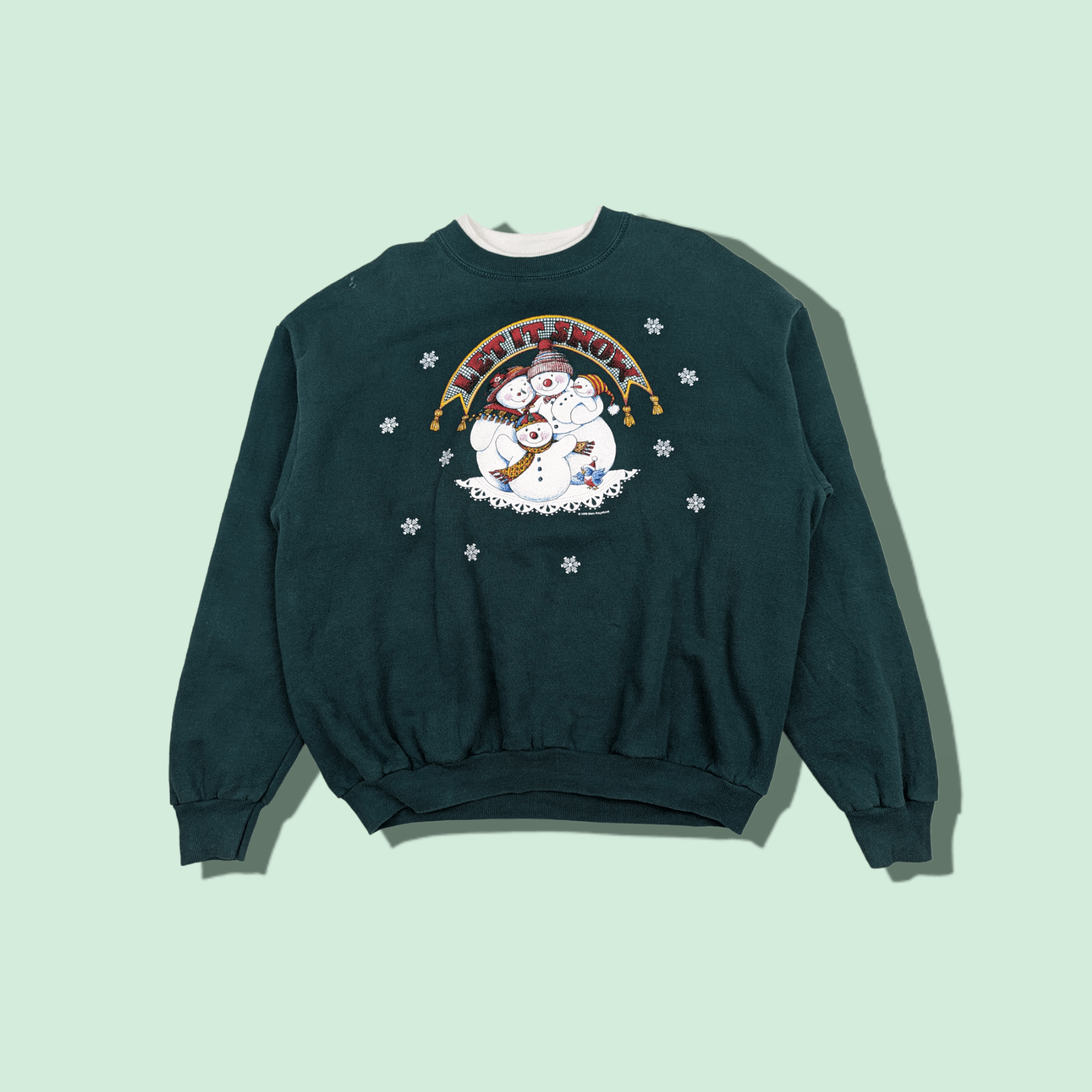 Vintage Vintage 1998 MARRY ENGELBREIT Snowman Christmas Sweatshirt Size US L / EU 52-54 / 3 - 1 Thumbnail