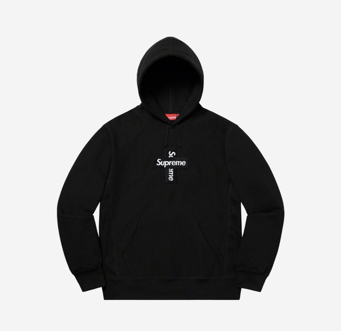 image of Supreme 20Fw Cross Box Logo Hooded Sweatshirt Black M, Men's (Size Medium)