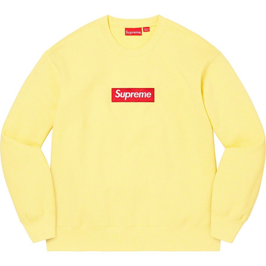 image of Supreme Box Logo Crewneck Pale Yellow Size S, Men's