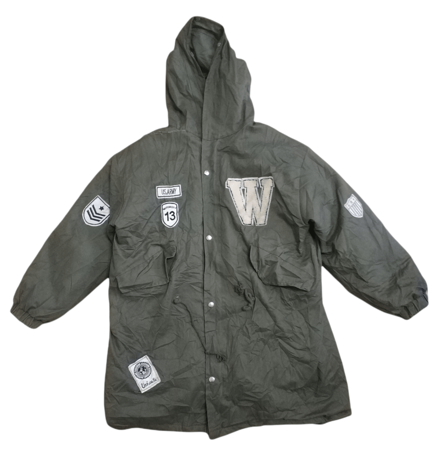 Other 🔥Distressed Unbrand Patches Long Jacket Hoodies Size US L / EU 52-54 / 3 - 1 Thumbnail