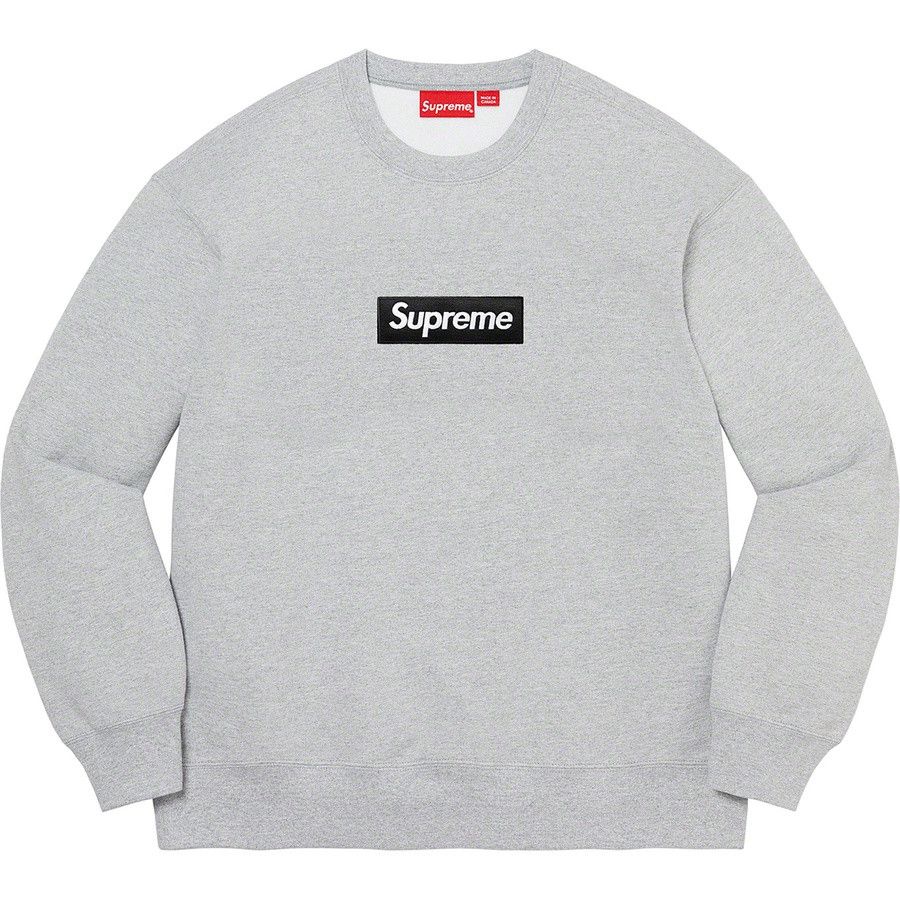 image of Supreme Box Logo Crewneck Heather Grey Size Xl, Men's