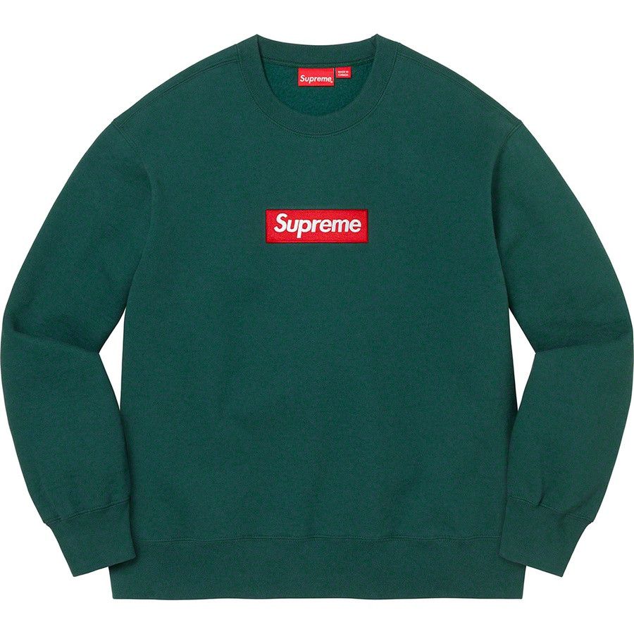 image of Supreme Box Logo Crewneck Dark Pine Size Xxl, Men's