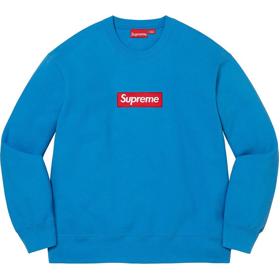 Image of Supreme Box Logo Crewneck Blue Size Xl, Men's