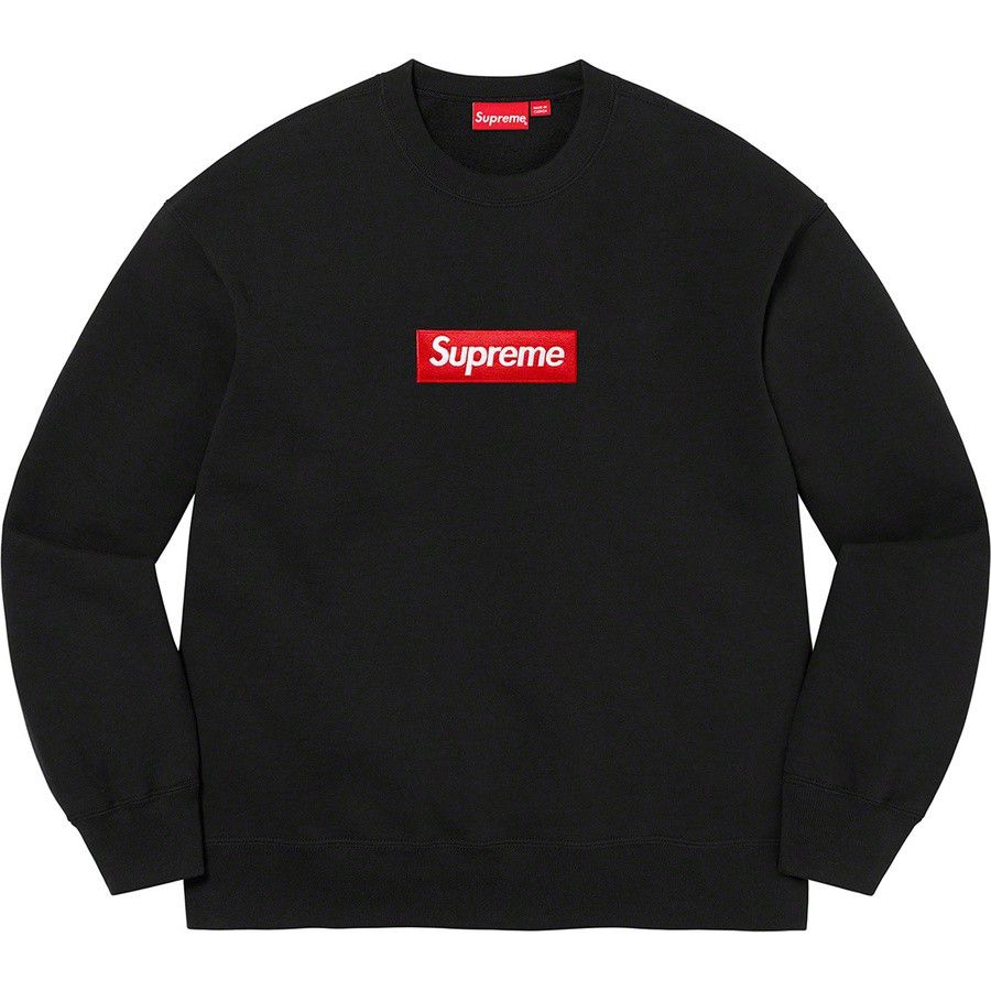 image of Supreme Box Logo Crewneck Black Size Xl, Men's