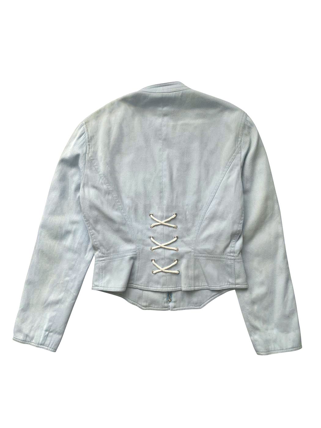 Mugler ⚡️QUICK SALE⚡️Thierry Mugler MTM Light Blue Cropped Jacket Size S / US 4 / IT 40 - 2 Thumbnail