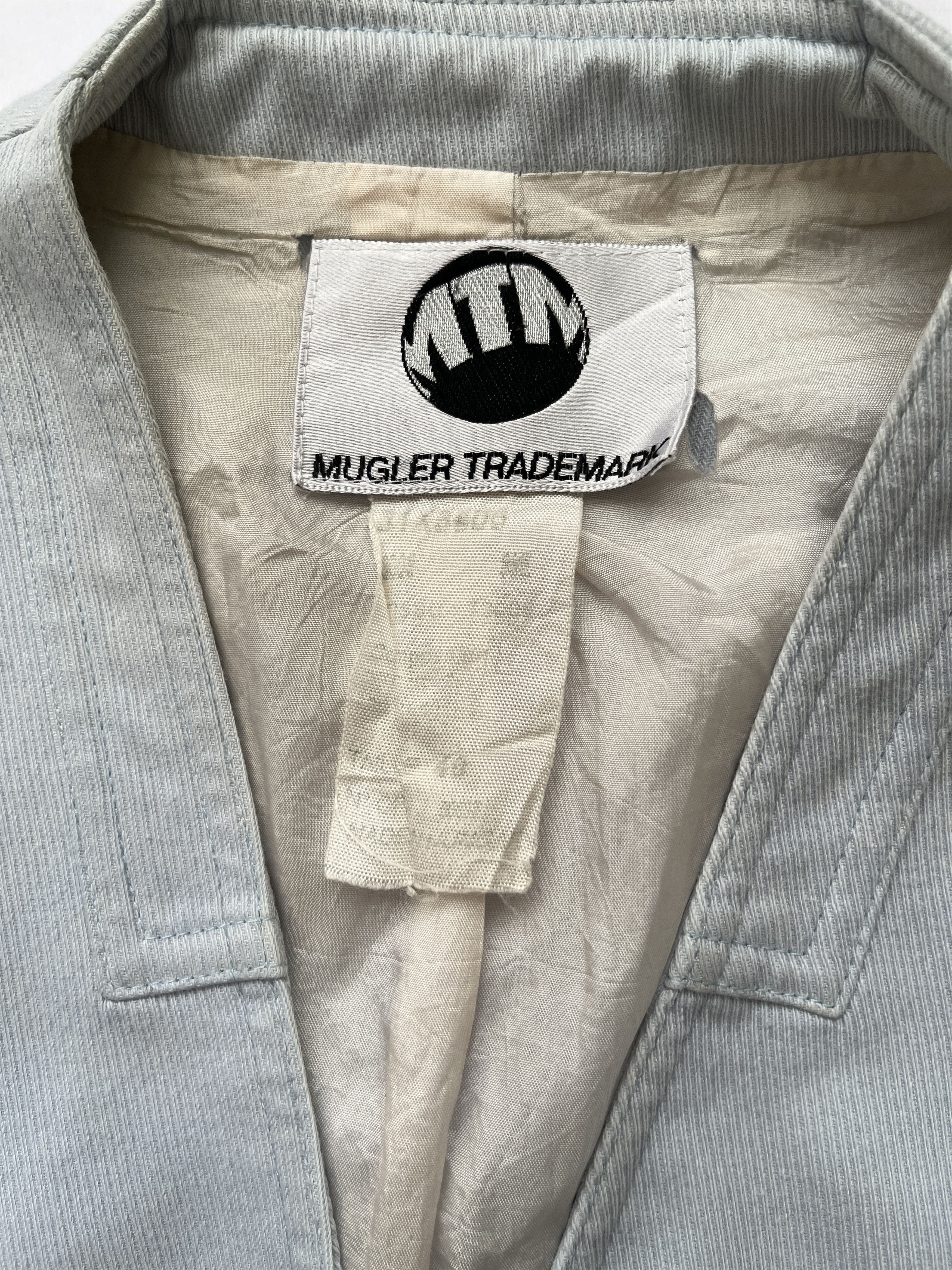 Mugler ⚡️QUICK SALE⚡️Thierry Mugler MTM Light Blue Cropped Jacket Size S / US 4 / IT 40 - 3 Thumbnail