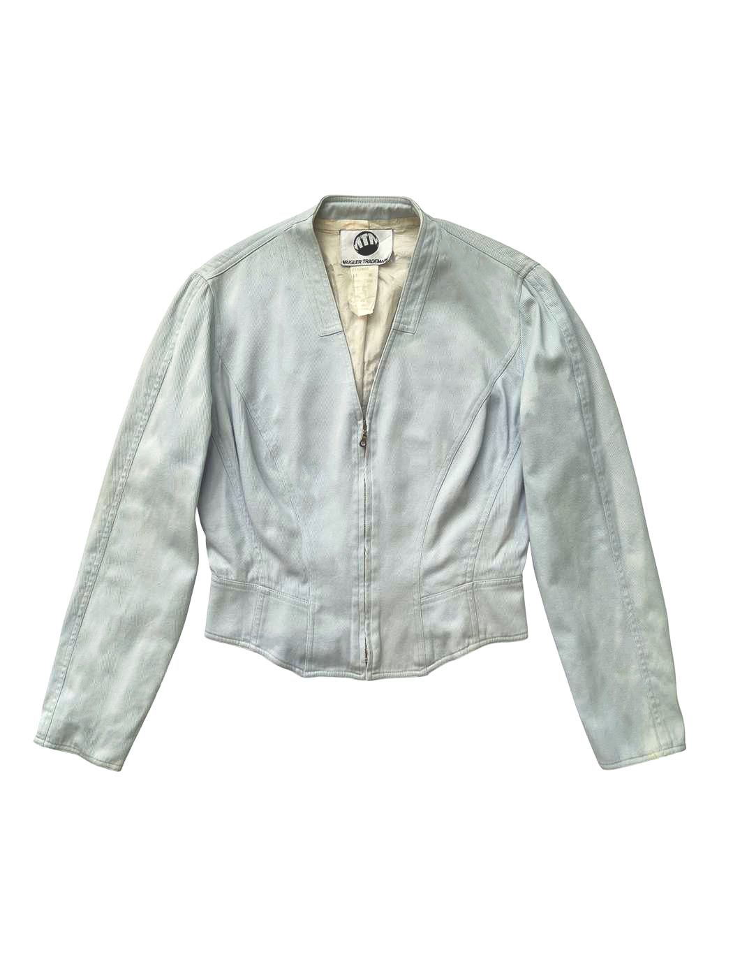 Mugler ⚡️QUICK SALE⚡️Thierry Mugler MTM Light Blue Cropped Jacket Size S / US 4 / IT 40 - 1 Thumbnail