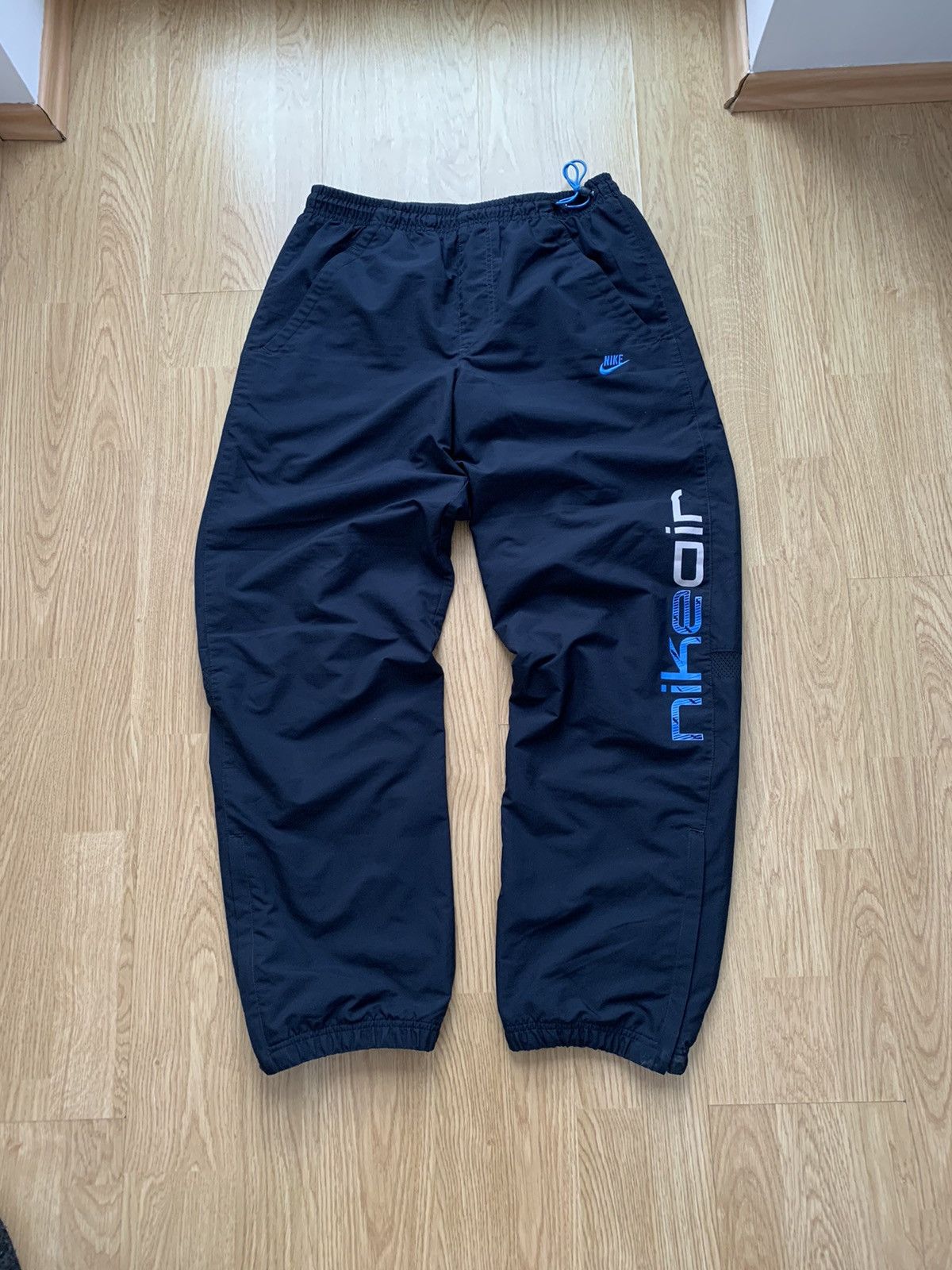 Nike × Vintage Vintage y2k Nike Navy Track Pants Swoosh Drill Nike Air Size US 32 / EU 48 - 2 Thumbnail