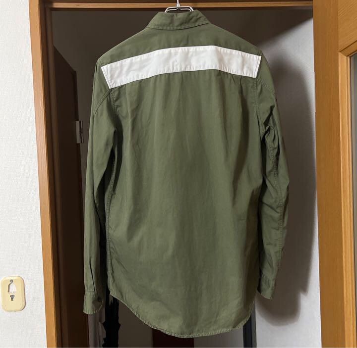 image of Helmut Lang 1998Ss Line Taped Shirt in Olive, Men's (Size Small)