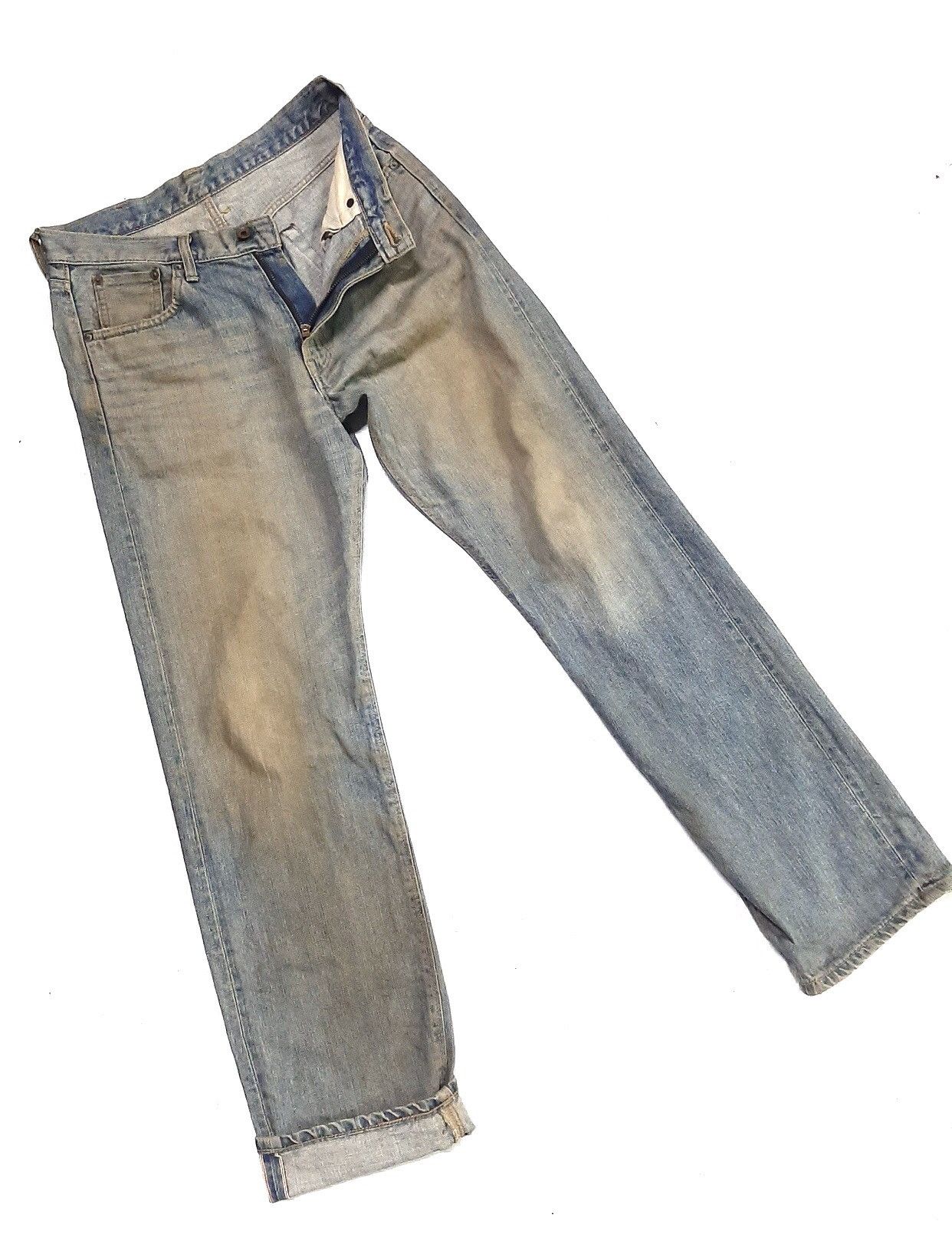Edwin × Vintage VINTAGE EDWIN 505zx RUSTY BLUE WASH SELVEDGE DISTRESSED Size US 31 - 4 Thumbnail