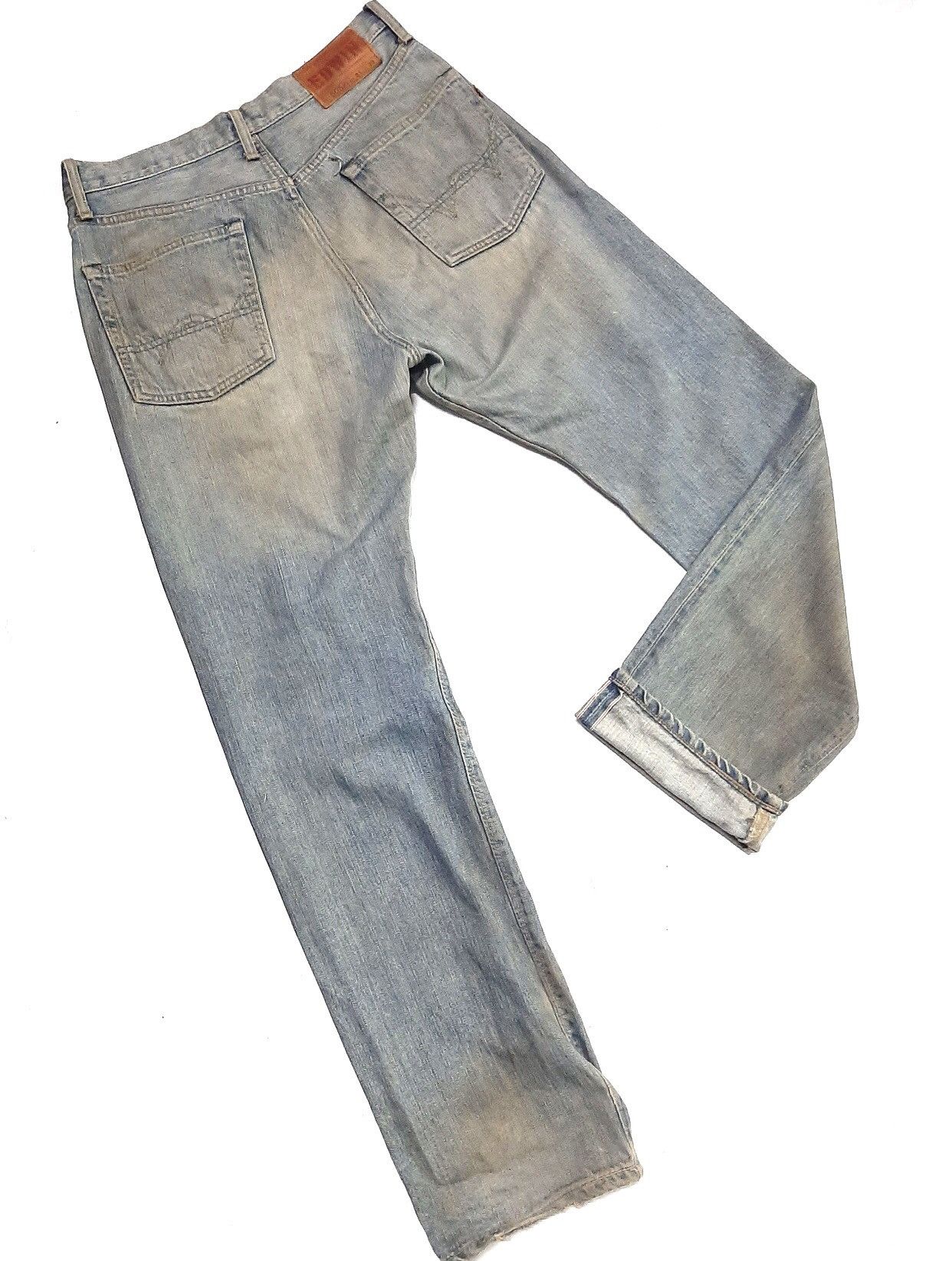 Edwin × Vintage VINTAGE EDWIN 505zx RUSTY BLUE WASH SELVEDGE DISTRESSED Size US 31 - 1 Thumbnail
