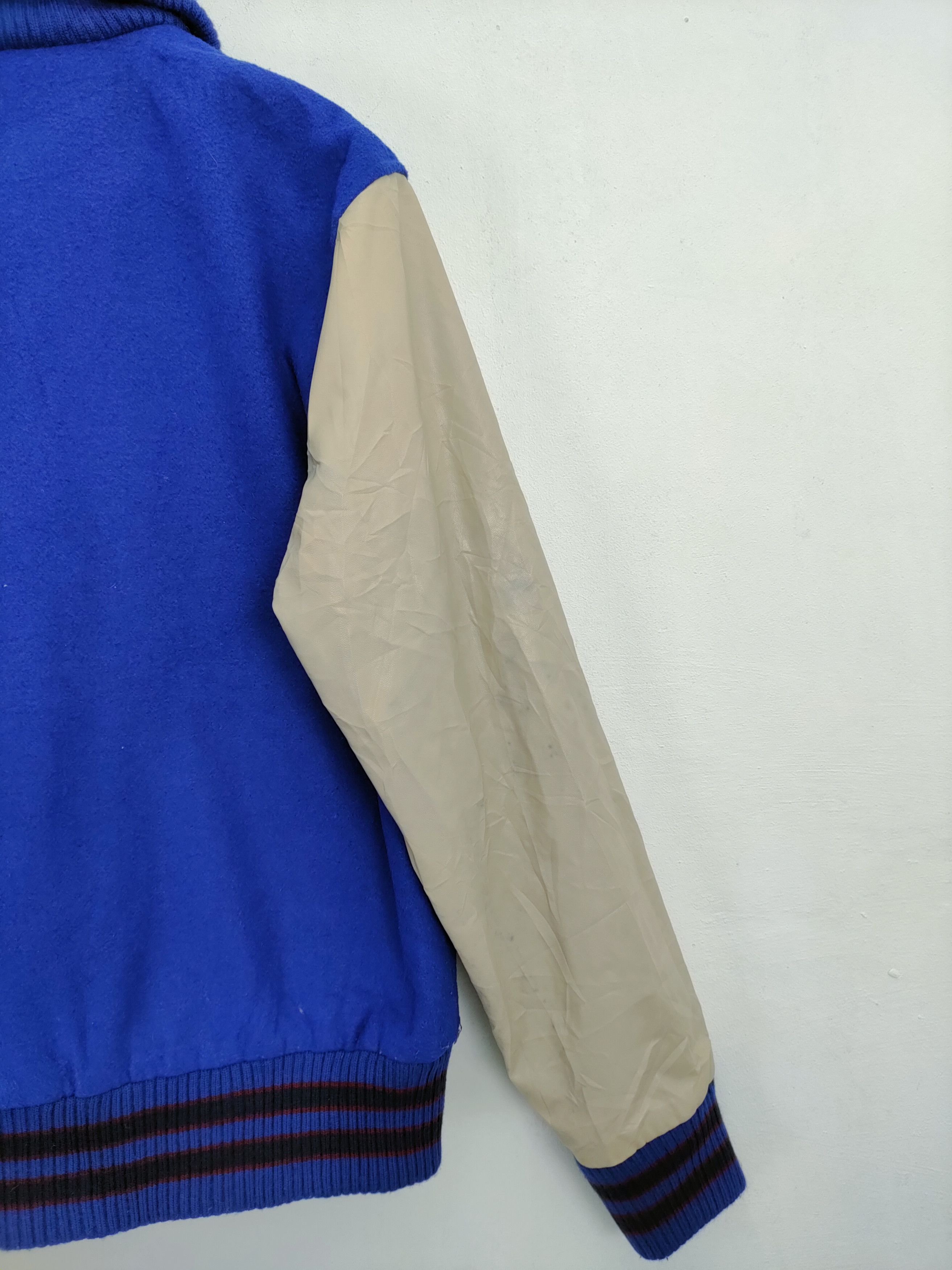 Japanese Brand SHAGGY BLUE WOOL VARSITY JACKET Size US M / EU 48-50 / 2 - 9 Thumbnail