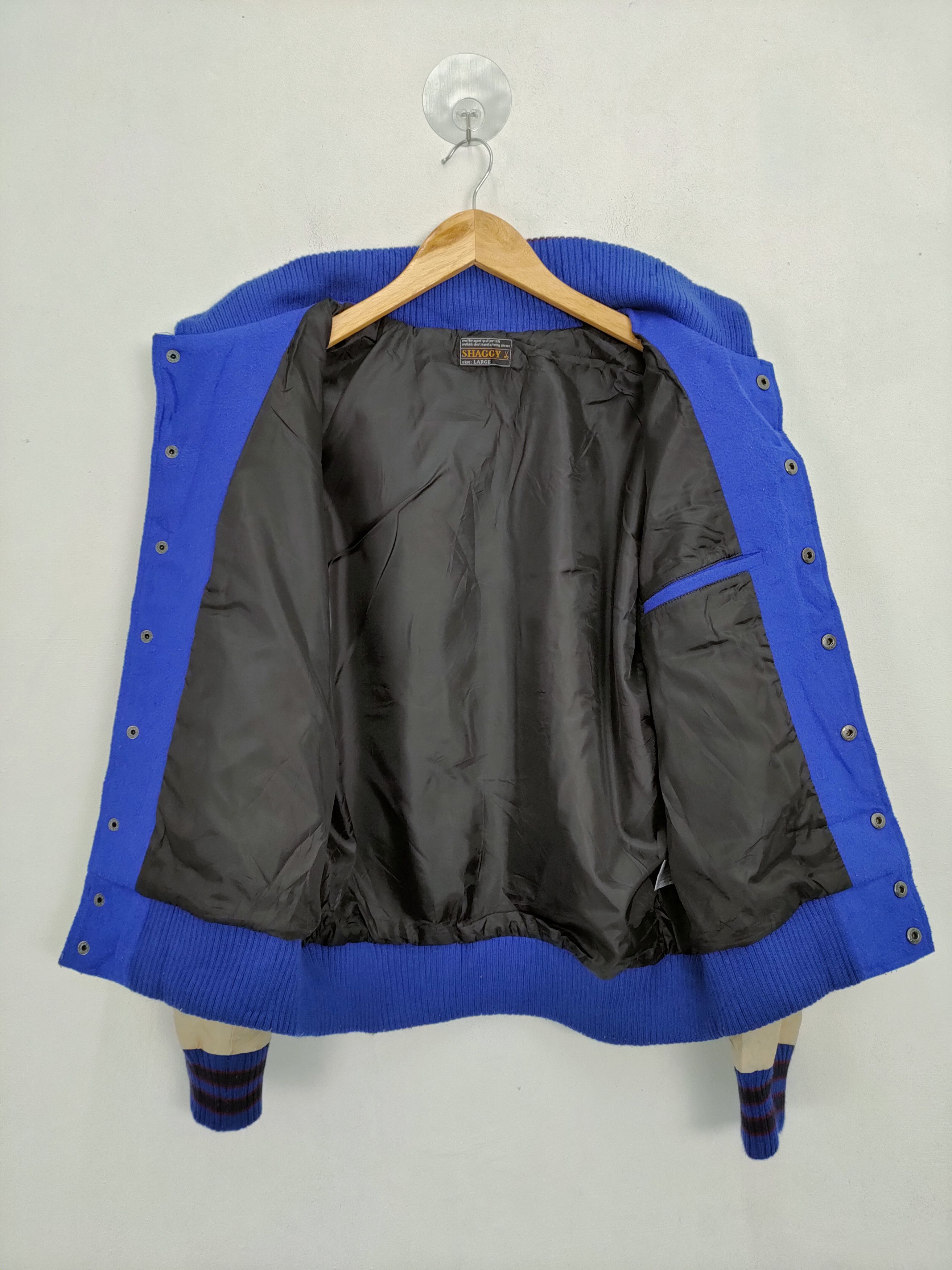 Japanese Brand SHAGGY BLUE WOOL VARSITY JACKET Size US M / EU 48-50 / 2 - 12 Thumbnail