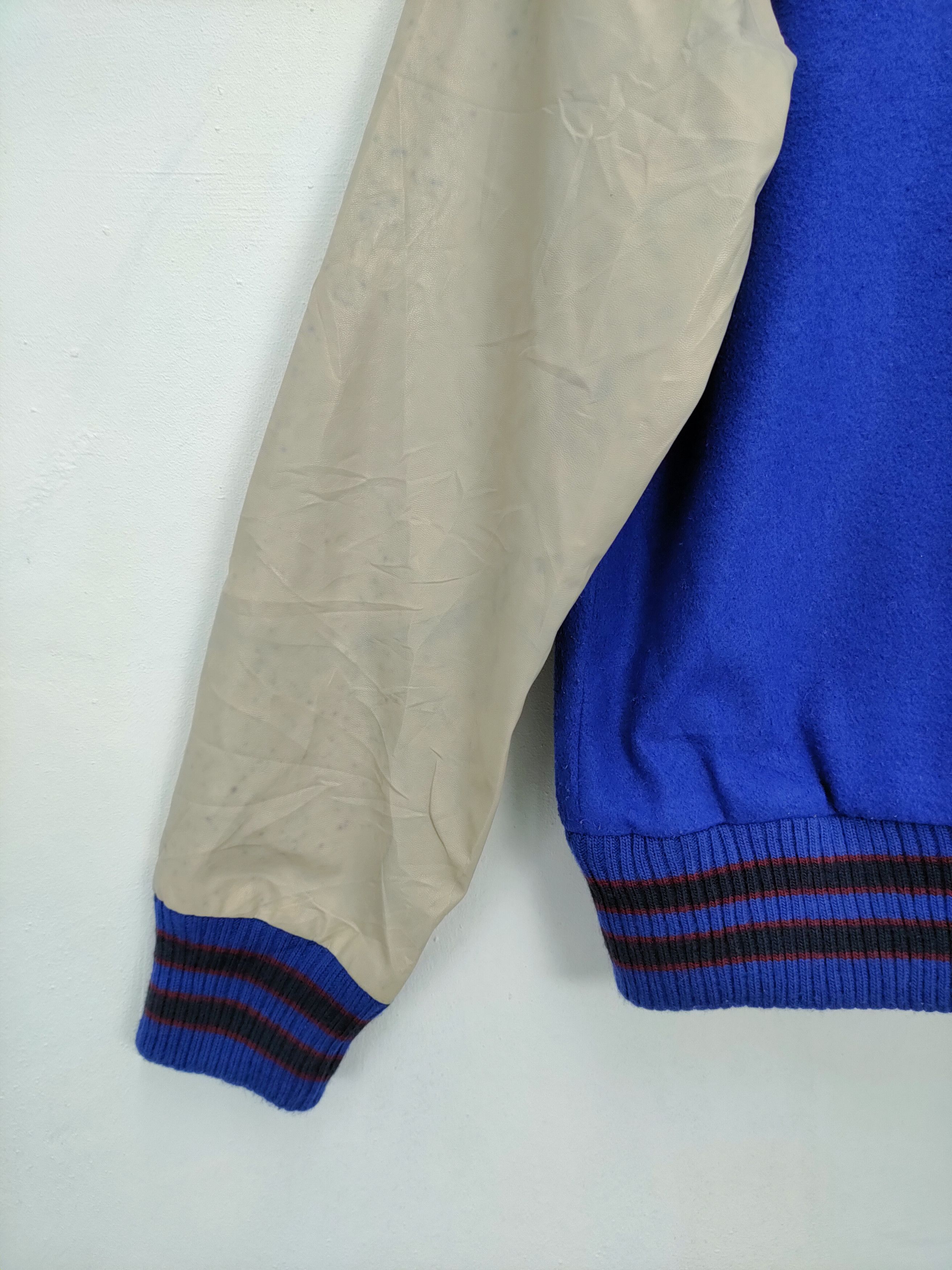 Japanese Brand SHAGGY BLUE WOOL VARSITY JACKET Size US M / EU 48-50 / 2 - 11 Thumbnail