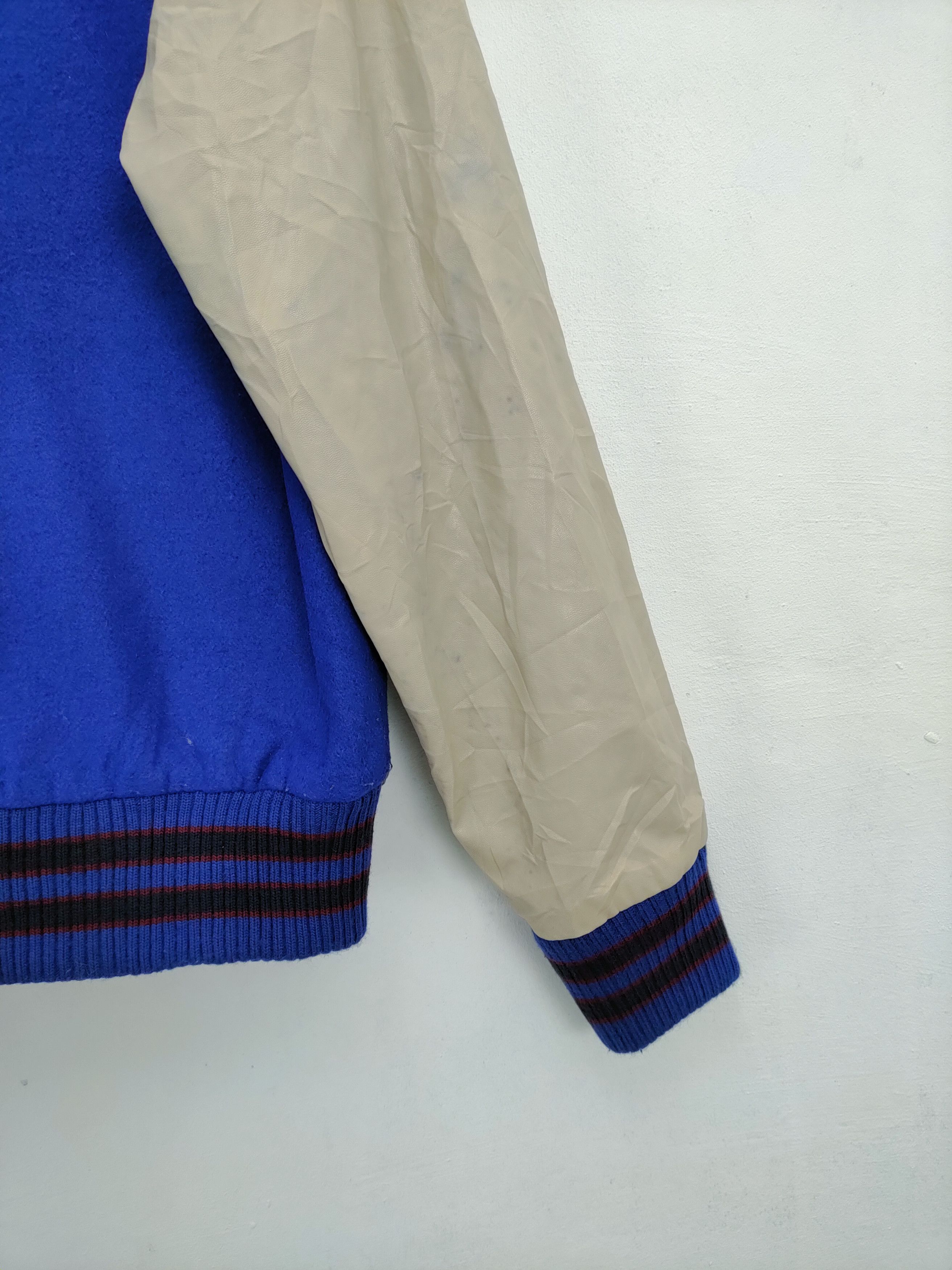 Japanese Brand SHAGGY BLUE WOOL VARSITY JACKET Size US M / EU 48-50 / 2 - 10 Thumbnail