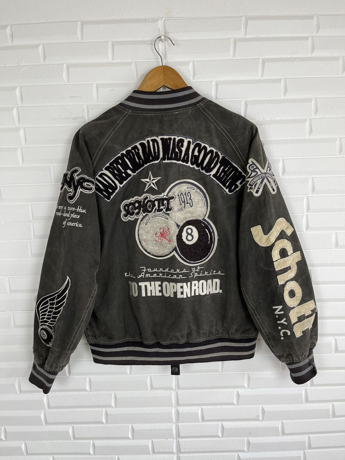Schott × Vintage 🚀LAST DROP🔥Vtg SCHOTT BAD BEFORE BAD WAS A GOOD THING 8BALL Size US M / EU 48-50 / 2 - 11 Thumbnail