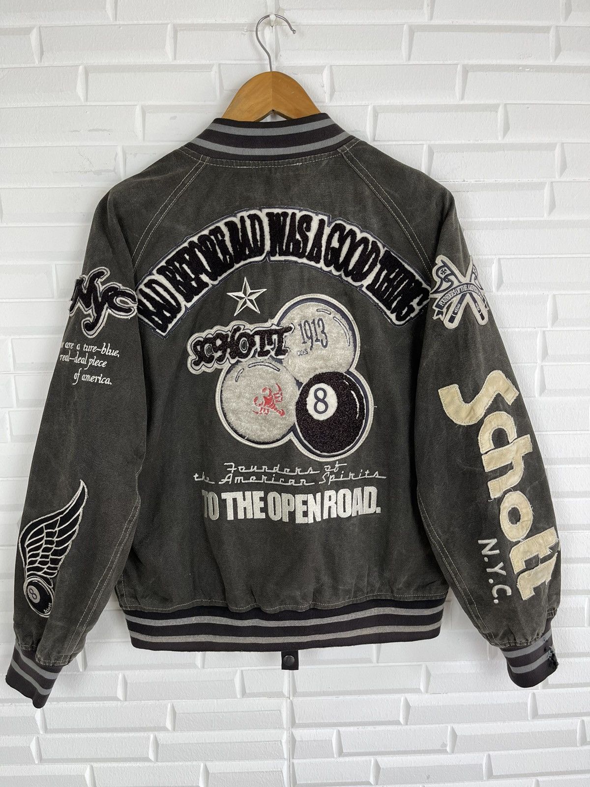Schott × Vintage 🚀LAST DROP🔥Vtg SCHOTT BAD BEFORE BAD WAS A GOOD THING 8BALL Size US M / EU 48-50 / 2 - 3 Thumbnail