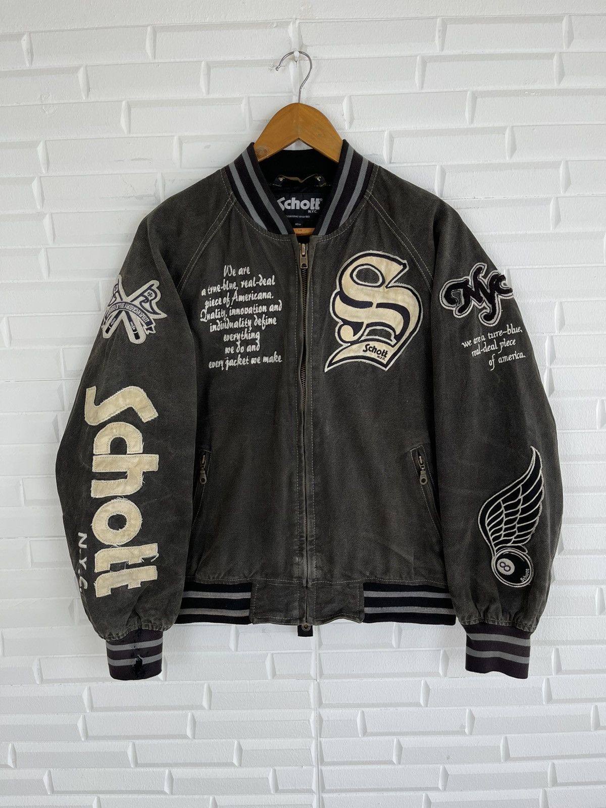 Schott × Vintage 🚀LAST DROP🔥Vtg SCHOTT BAD BEFORE BAD WAS A GOOD THING 8BALL Size US M / EU 48-50 / 2 - 6 Thumbnail