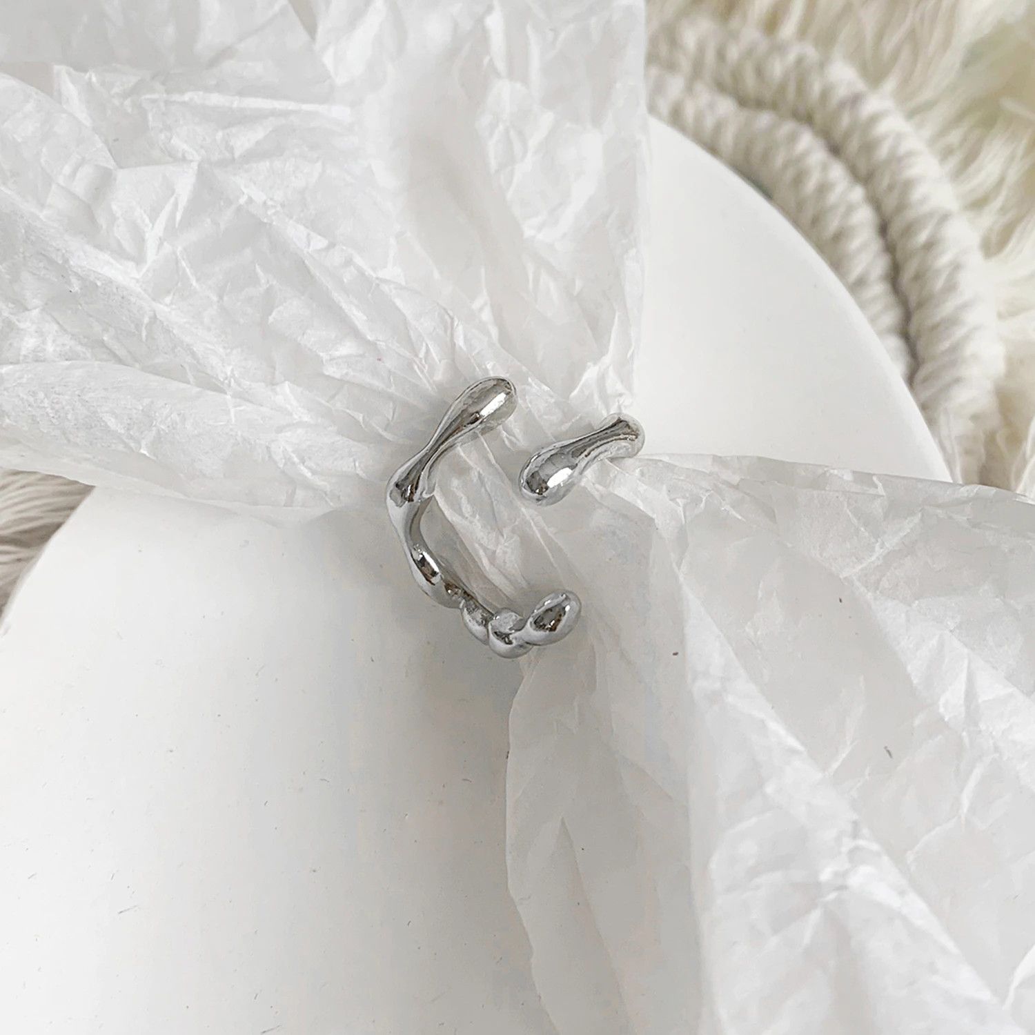 Jewelry 2pcs/set Minimalist Irregular Twined Finger Rings Size ONE SIZE - 3 Thumbnail