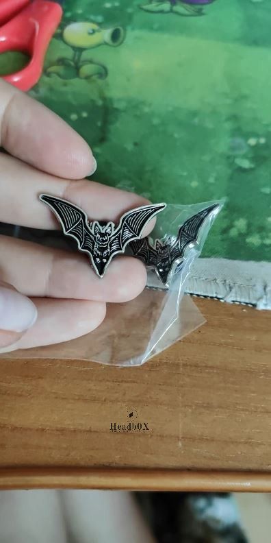 Jewelry 2pcs Bat Enamel Pin Size ONE SIZE - 3 Thumbnail