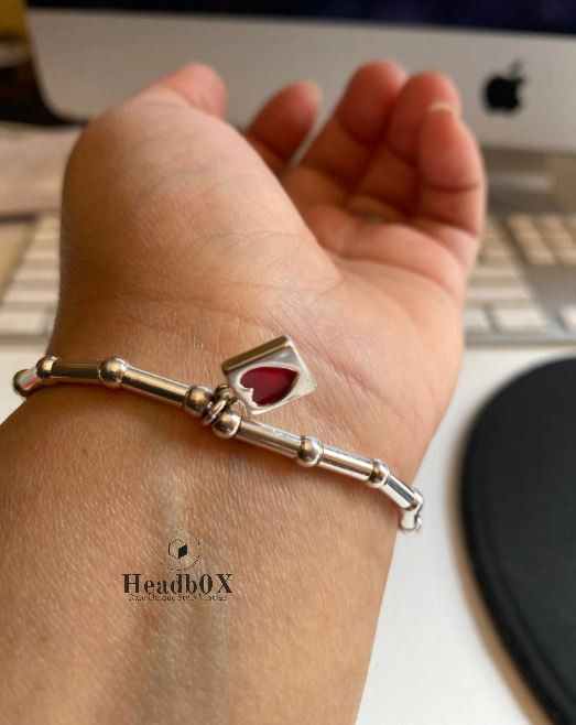 Jewelry Bamboo Joint Design LOVE Heart Bracelet Size ONE SIZE - 2 Thumbnail