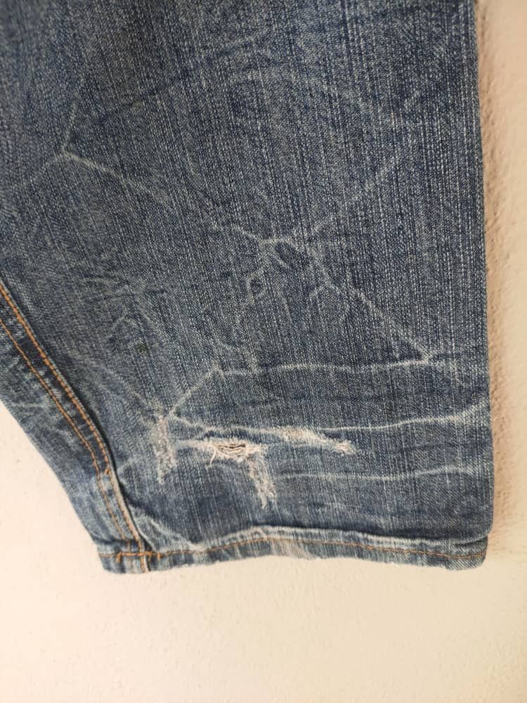 Japanese Brand Double Waist Distressed Denim Size US 32 / EU 48 - 5 Thumbnail