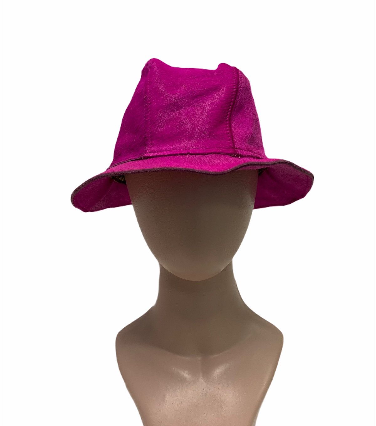 Dolce & Gabbana × Leather RARE ‼️ Dolce & Gabbana Leather Pink Fedora Bucket Hat Size ONE SIZE - 1 Thumbnail