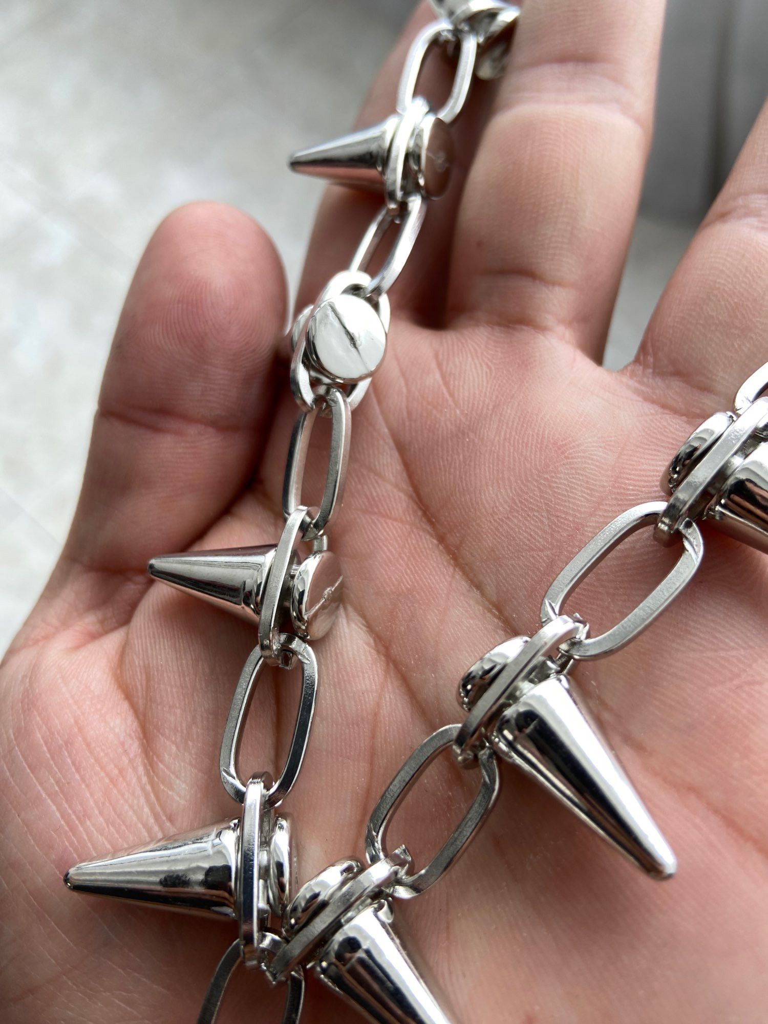 Jewelry Rivets Chains Short Choker Necklaces Size ONE SIZE - 4 Thumbnail