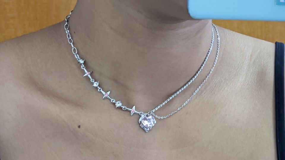 Jewelry Love Zircon Star Heart Pendant Necklace Size ONE SIZE - 3 Thumbnail