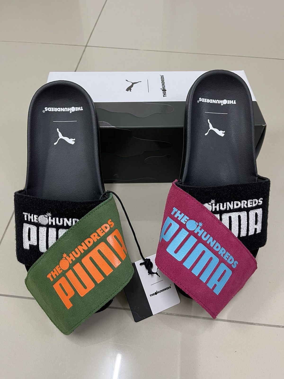 Puma × The Hundreds Rare PUMA X THE HUNDREDS Leadcat Sandals Slides Size US 9 / EU 42 - 4 Thumbnail
