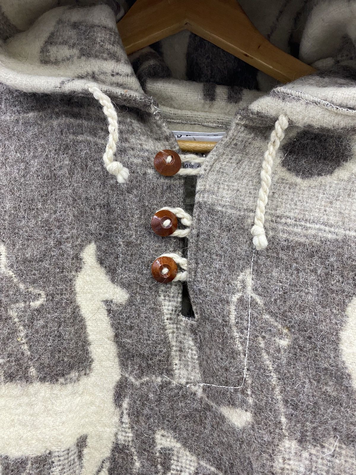Handmade × Vintage Vintage Hand Woven Jacket Wool Overprinted Hoodie Size US XL / EU 56 / 4 - 3 Thumbnail