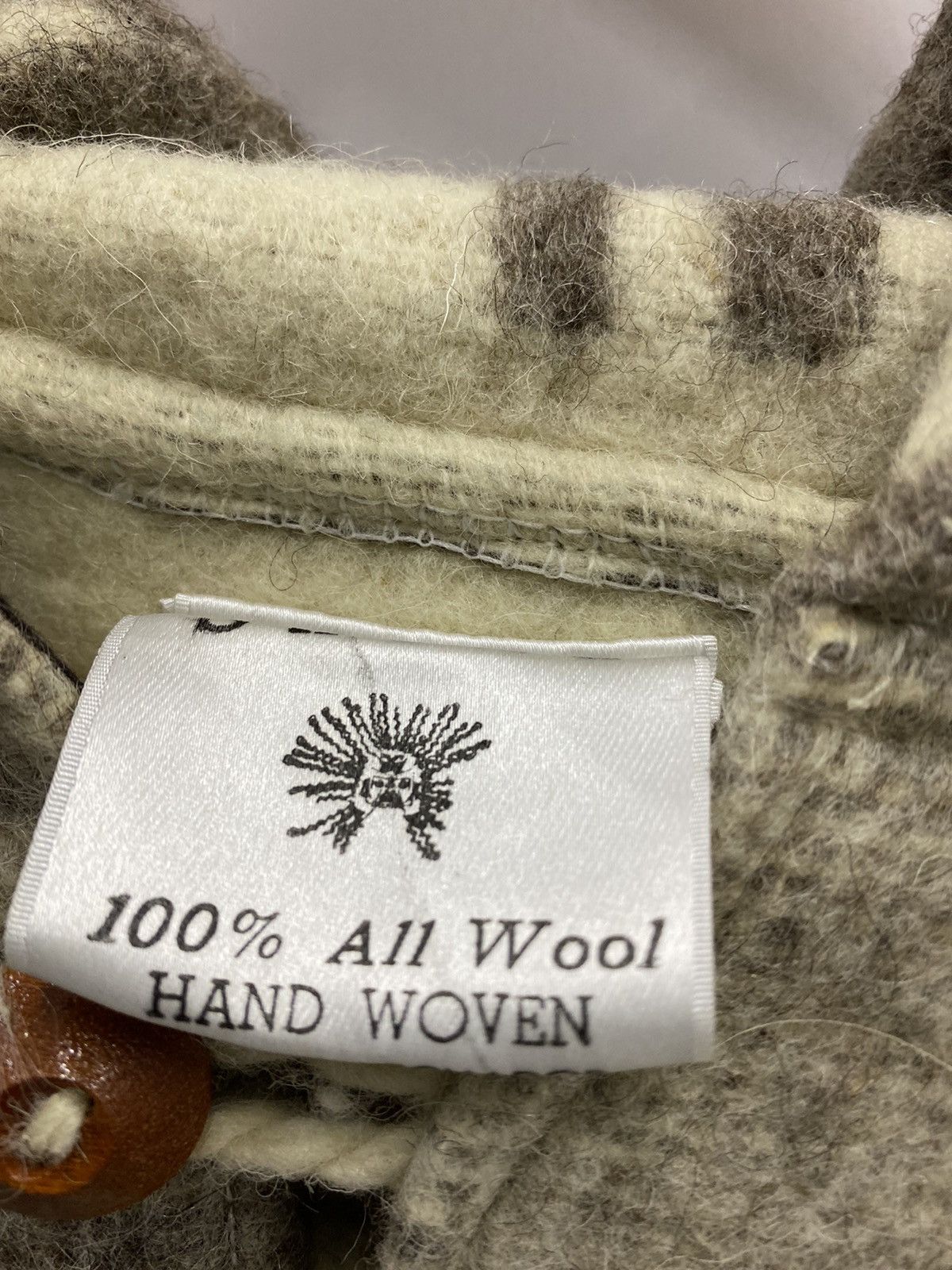 Handmade × Vintage Vintage Hand Woven Jacket Wool Overprinted Hoodie Size US XL / EU 56 / 4 - 4 Thumbnail